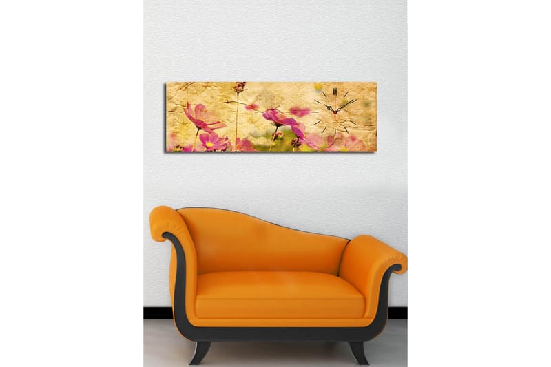 Dekorativt Canvas Maleri med Ur - Flerfarvet - Boligtilbehør - Vægdekoration - Vægure & Ure