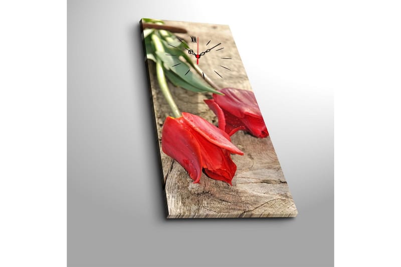 Dekorativt Canvas Maleri med Ur - Flerfarvet - Boligtilbehør - Vægdekoration - Vægure & Ure