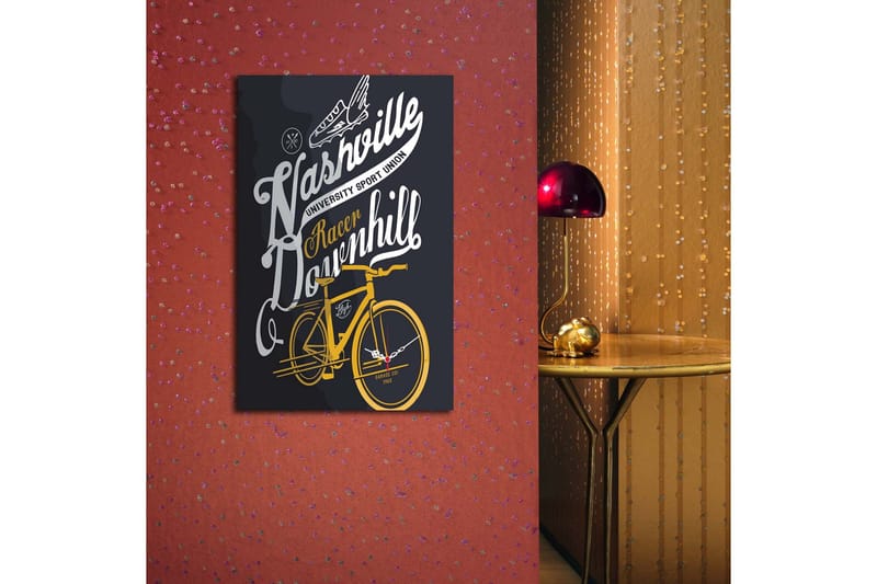 Dekorativt Canvas Maleri med Ur - Flerfarvet - Boligtilbehør - Vægdekoration - Vægure & Ure