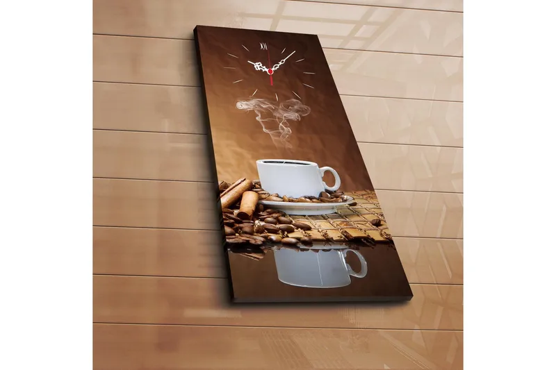 Dekorativt Canvas Maleri med Ur, Flerfarvet