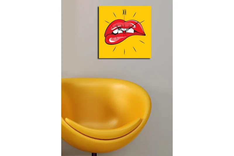 Dekorativt Canvas Maleri med Ur - Flerfarvet - Boligtilbehør - Vægdekoration - Vægure & Ure