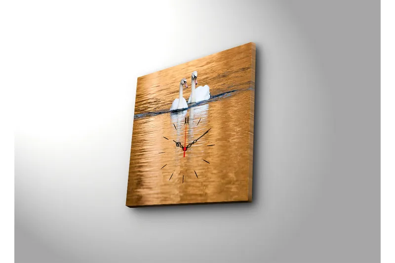 Dekorativt Canvas Maleri med Ur - Flerfarvet - Boligtilbehør - Vægdekoration - Vægure & Ure