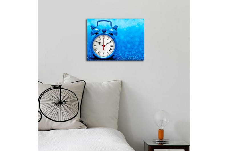 Dekorativt Canvas Maleri med Ur - Flerfarvet - Boligtilbehør - Vægdekoration - Vægure & Ure