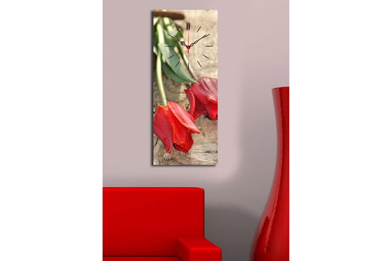 Dekorativt Canvas Maleri med Ur - Flerfarvet - Boligtilbehør - Vægdekoration - Vægure & Ure