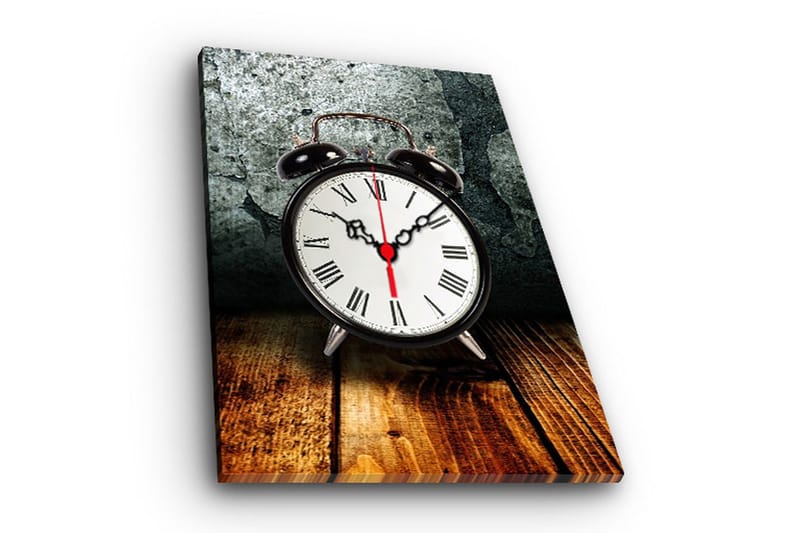Dekorativt Canvas Maleri med Ur - Flerfarvet - Boligtilbehør - Vægdekoration - Vægure & Ure