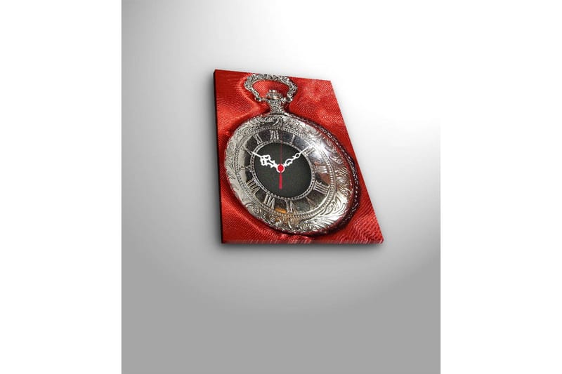 Dekorativt Canvas Maleri med Ur - Flerfarvet - Boligtilbehør - Vægdekoration - Vægure & Ure