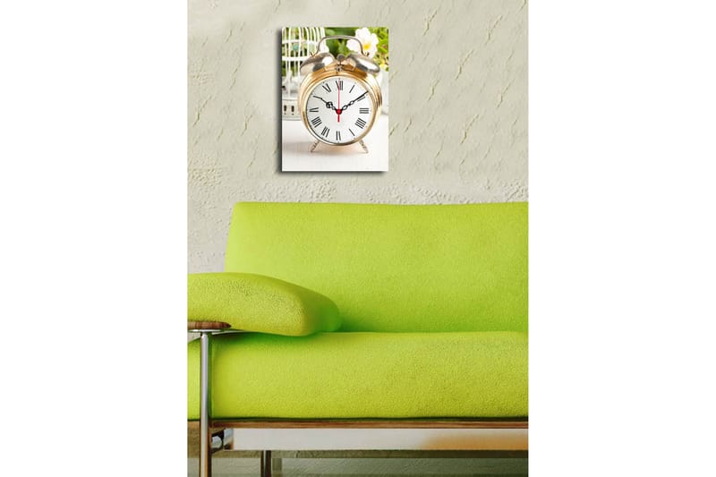 Dekorativt Canvas Maleri med Ur - Flerfarvet - Boligtilbehør - Vægdekoration - Vægure & Ure