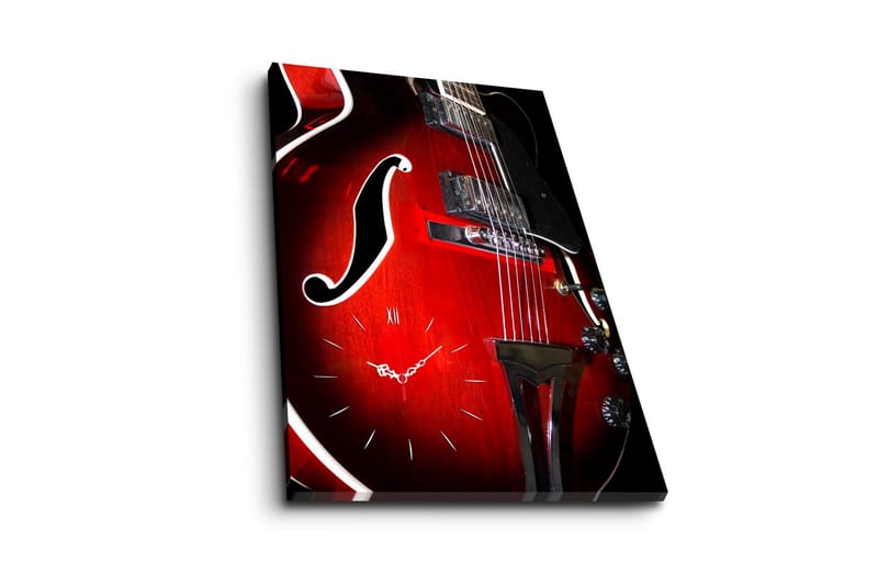 Dekorativt Canvas Maleri med Ur - Flerfarvet - Boligtilbehør - Vægdekoration - Vægure & Ure