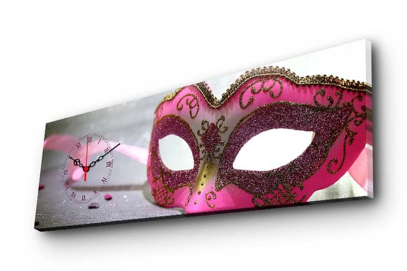 Dekorativt Canvas Maleri med Ur, Flerfarvet