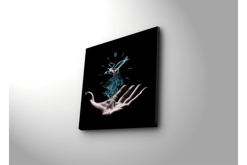 Dekorativt Canvas Maleri med Ur - Flerfarvet - Boligtilbehør - Vægdekoration - Vægure & Ure