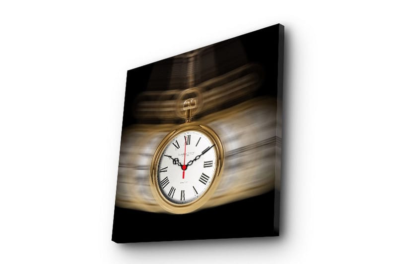 Dekorativt Canvas Maleri med Ur, Flerfarvet