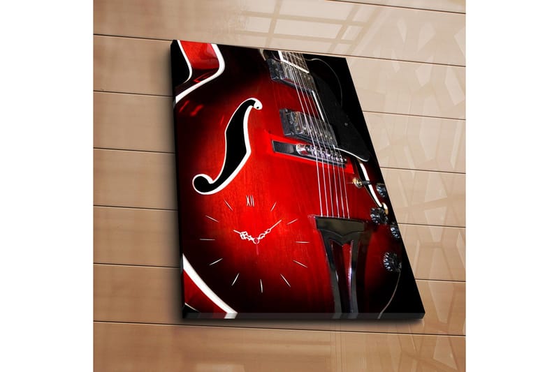 Dekorativt Canvas Maleri med Ur, Flerfarvet