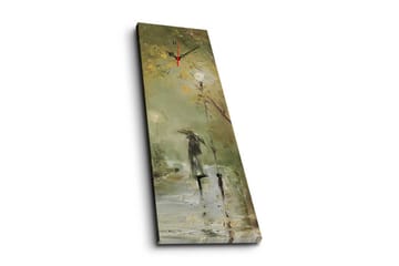Dekorativt Canvas Maleri med Ur - Flerfarvet - Boligtilbehør - Vægdekoration - Vægure & Ure
