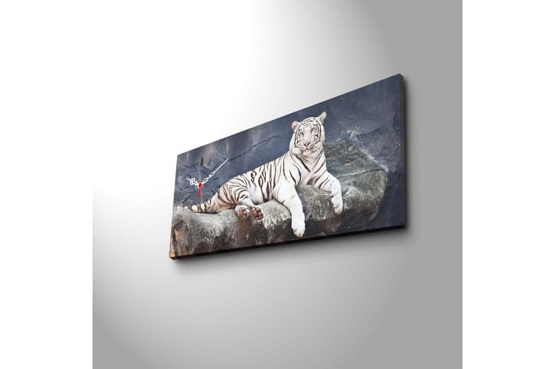 Dekorativt Canvas Maleri med Ur - Flerfarvet - Boligtilbehør - Vægdekoration - Vægure & Ure