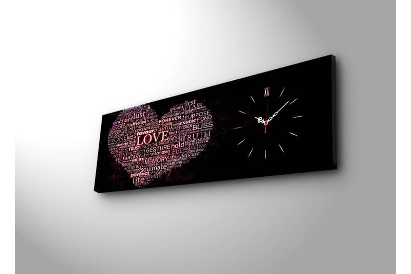 Dekorativt Canvas Maleri med Ur - Flerfarvet - Boligtilbehør - Vægdekoration - Vægure & Ure