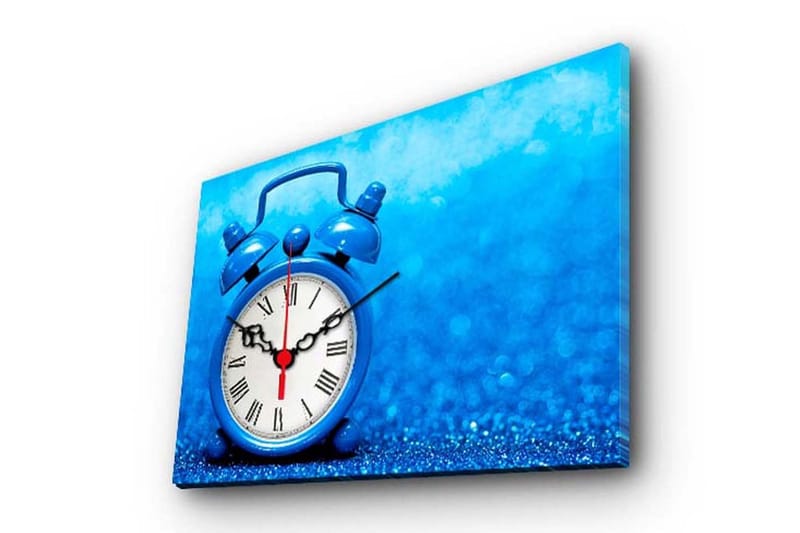 Dekorativt Canvas Maleri med Ur - Flerfarvet - Boligtilbehør - Vægdekoration - Vægure & Ure