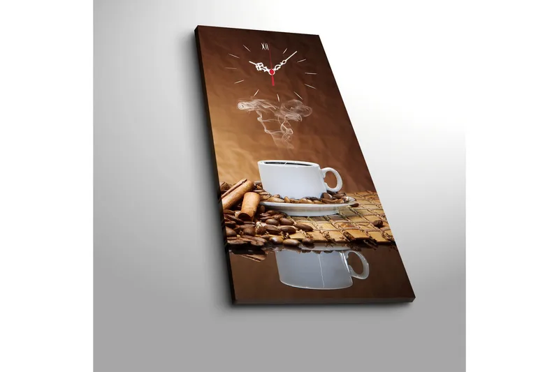 Dekorativt Canvas Maleri med Ur - Flerfarvet - Boligtilbehør - Vægdekoration - Vægure & Ure