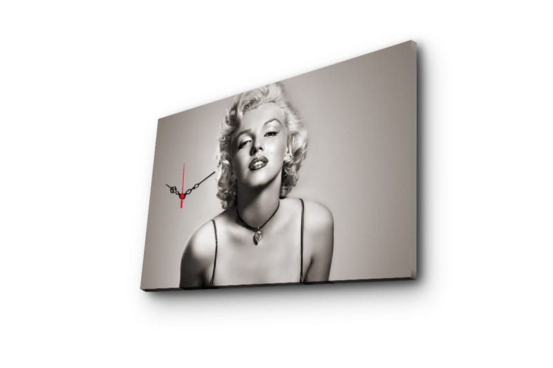 Dekorativt Canvas Maleri med Ur - Flerfarvet - Boligtilbehør - Vægdekoration - Vægure & Ure