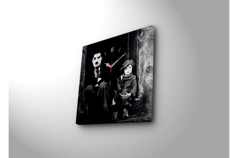 Dekorativt Canvas Maleri med Ur - Flerfarvet - Boligtilbehør - Vægdekoration - Vægure & Ure