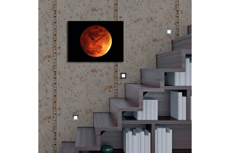 Dekorativt Canvas Maleri med Ur - Flerfarvet - Boligtilbehør - Vægdekoration - Vægure & Ure