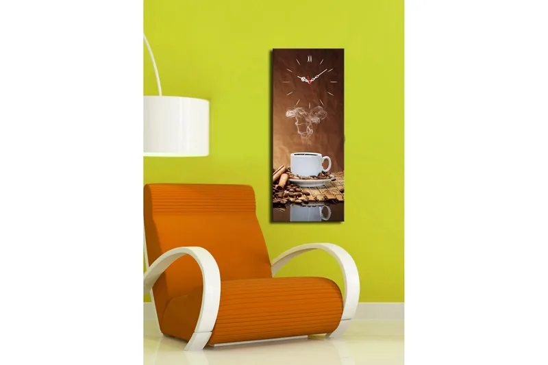 Dekorativt Canvas Maleri med Ur - Flerfarvet - Boligtilbehør - Vægdekoration - Vægure & Ure