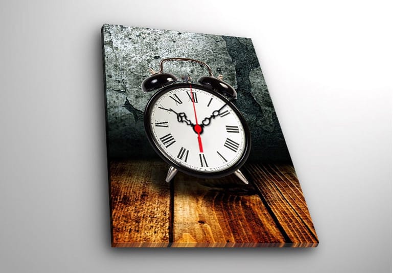 Dekorativt Canvas Maleri med Ur - Flerfarvet - Boligtilbehør - Vægdekoration - Vægure & Ure