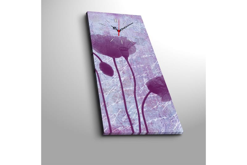 Dekorativt Canvas Maleri med Ur - Flerfarvet - Boligtilbehør - Vægdekoration - Vægure & Ure