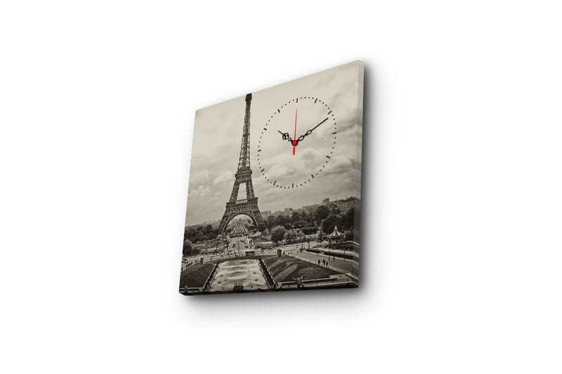 Dekorativt Canvas Maleri med Ur - Flerfarvet - Boligtilbehør - Vægdekoration - Vægure & Ure