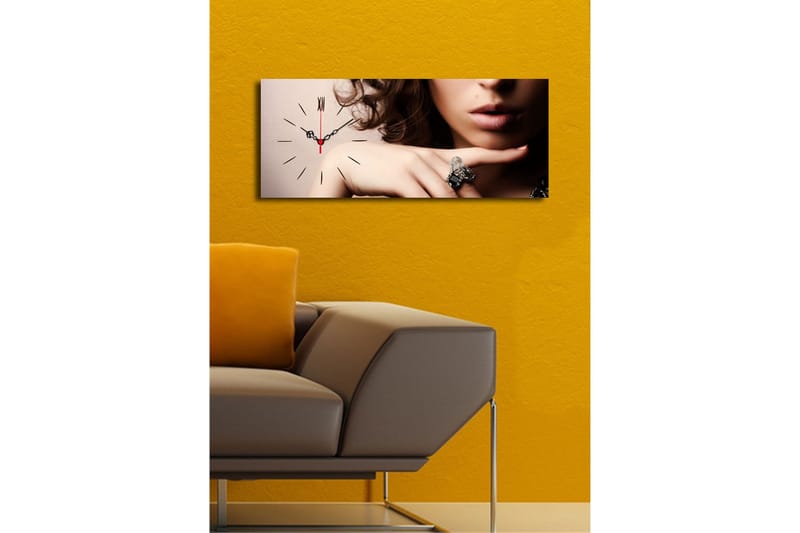 Dekorativt Canvas Maleri med Ur - Flerfarvet - Boligtilbehør - Vægdekoration - Vægure & Ure