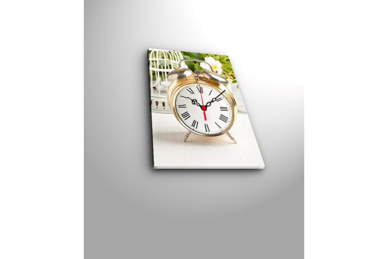 Dekorativt Canvas Maleri med Ur - Flerfarvet - Boligtilbehør - Vægdekoration - Vægure & Ure