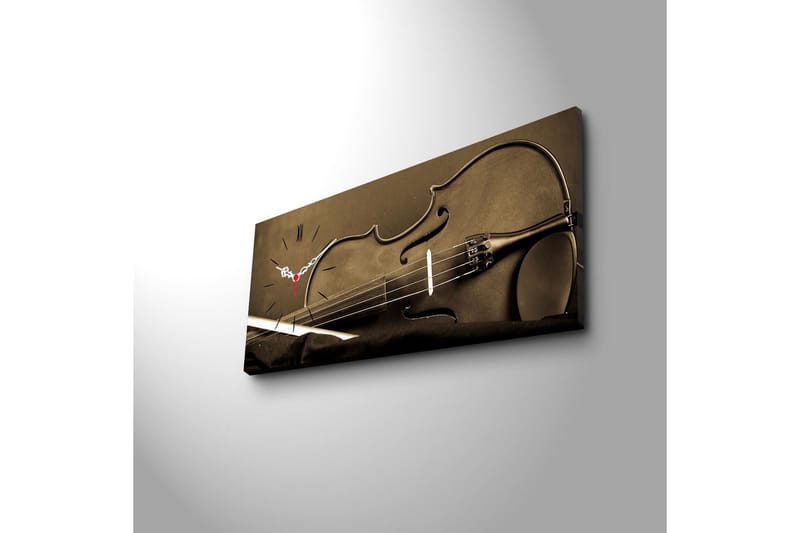 Dekorativt Canvas Maleri med Ur - Flerfarvet - Boligtilbehør - Vægdekoration - Vægure & Ure