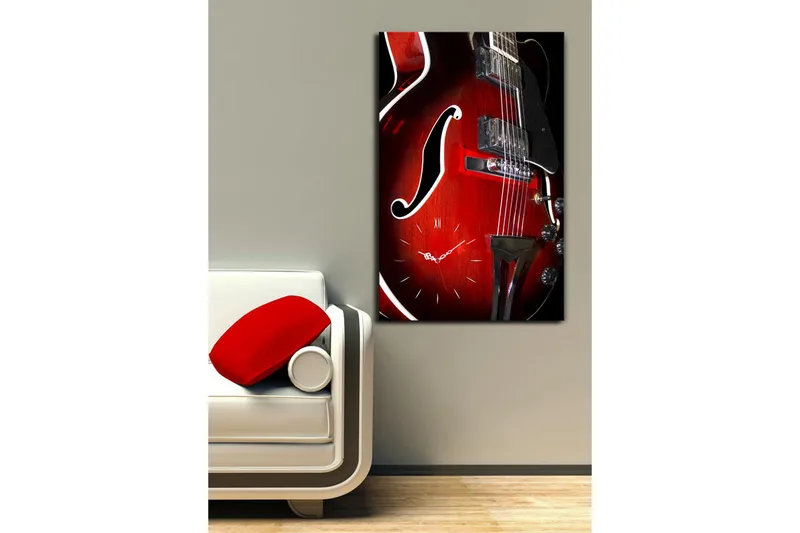 Dekorativt Canvas Maleri med Ur - Flerfarvet - Boligtilbehør - Vægdekoration - Vægure & Ure