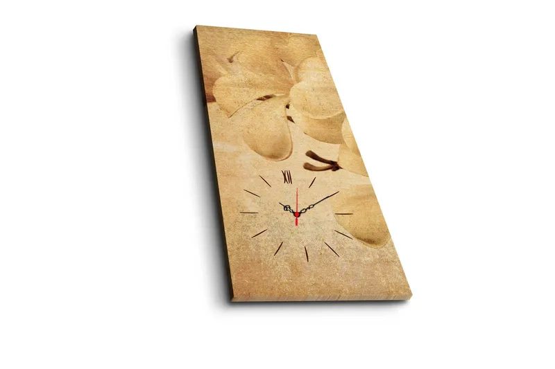 Dekorativt Canvas Maleri med Ur - Flerfarvet - Boligtilbehør - Vægdekoration - Vægure & Ure