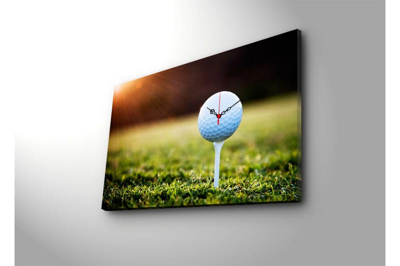 Dekorativt Canvas Maleri med Ur - Flerfarvet - Boligtilbehør - Vægdekoration - Vægure & Ure