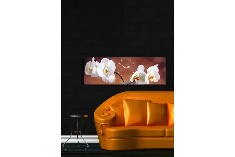 Dekorativt Canvas Maleri med Ur - Flerfarvet - Boligtilbehør - Vægdekoration - Vægure & Ure