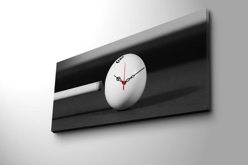 Dekorativt Canvas Maleri med Ur - Flerfarvet - Boligtilbehør - Vægdekoration - Vægure & Ure