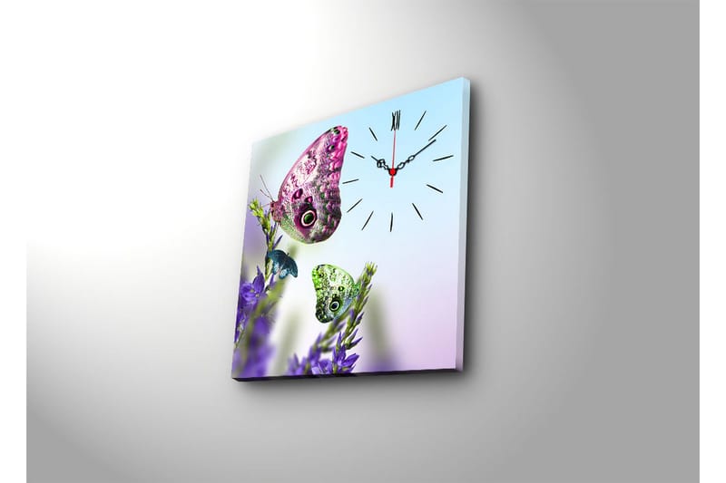 Dekorativt Canvas Maleri med Ur - Flerfarvet - Boligtilbehør - Vægdekoration - Vægure & Ure