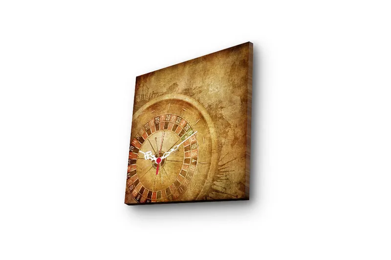 Dekorativt Canvas Maleri med Ur - Flerfarvet - Boligtilbehør - Vægdekoration - Vægure & Ure