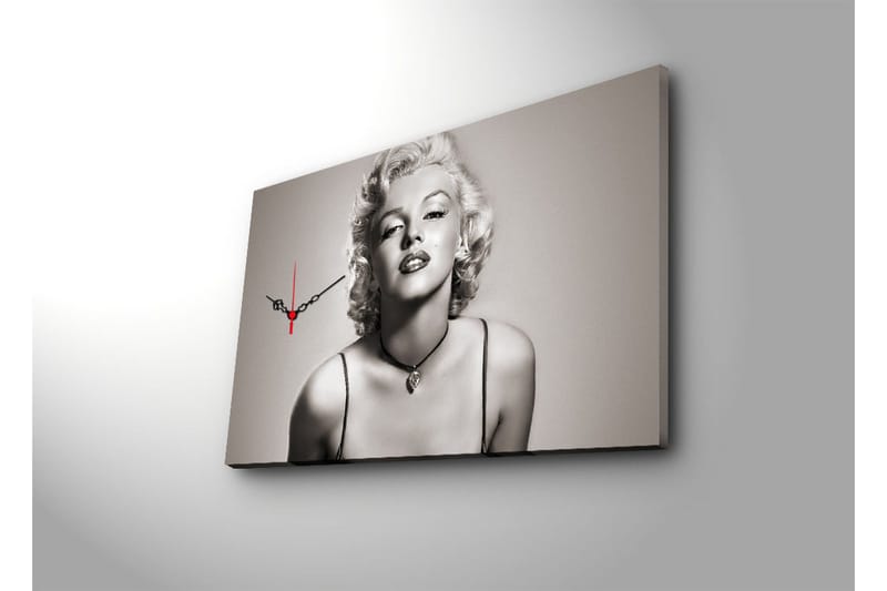 Dekorativt Canvas Maleri med Ur - Flerfarvet - Boligtilbehør - Vægdekoration - Vægure & Ure