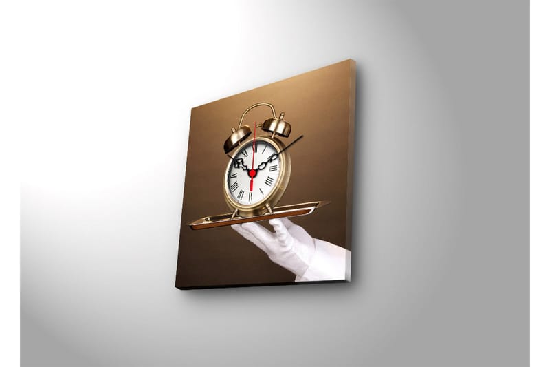 Dekorativt Canvas Maleri med Ur - Flerfarvet - Boligtilbehør - Vægdekoration - Vægure & Ure
