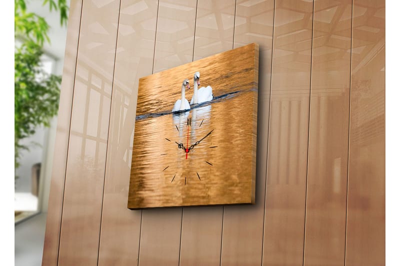 Dekorativt Canvas Maleri med Ur, Flerfarvet