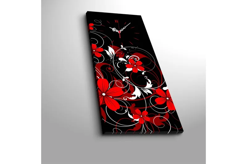 Dekorativt Canvas Maleri med Ur - Flerfarvet - Boligtilbehør - Vægdekoration - Vægure & Ure