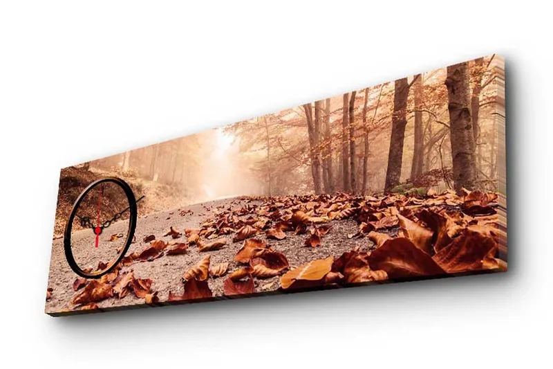 Dekorativt Canvas Maleri med Ur, Flerfarvet