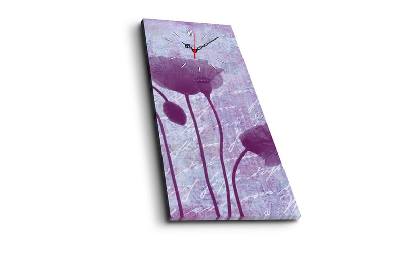 Dekorativt Canvas Maleri med Ur - Flerfarvet - Boligtilbehør - Vægdekoration - Vægure & Ure