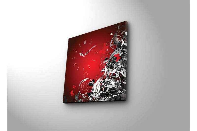 Dekorativt Canvas Maleri med Ur - Flerfarvet - Boligtilbehør - Vægdekoration - Vægure & Ure