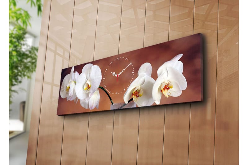 Dekorativt Canvas Maleri med Ur, Flerfarvet