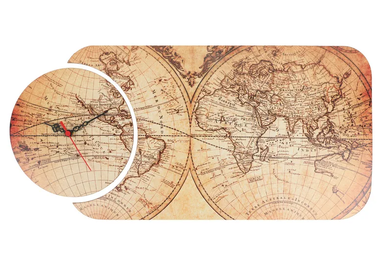 Dekorativt MDF-Ur 2 Dele, Flerfarvet