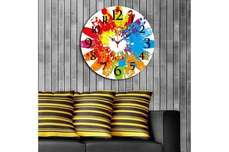 Dekorativt MDF-Ur - Flerfarvet - Boligtilbehør - Vægdekoration - Vægure & Ure