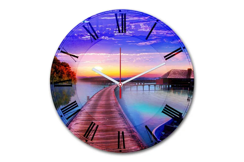 Dekorativt MDF-Ur, Flerfarvet