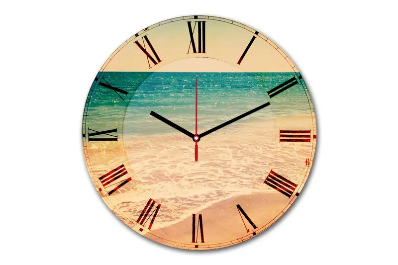 Dekorativt MDF-Ur, Flerfarvet